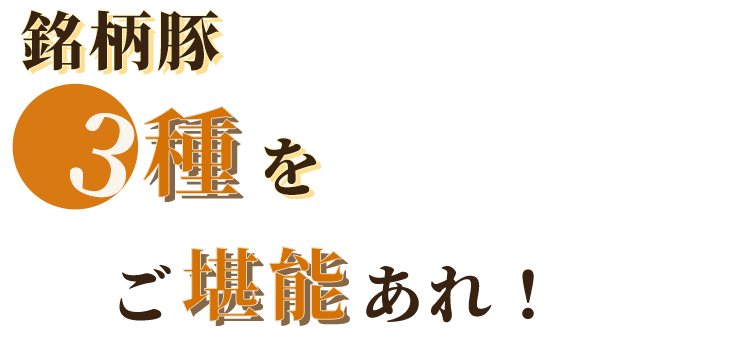 銘柄豚3種をご堪能あれ！