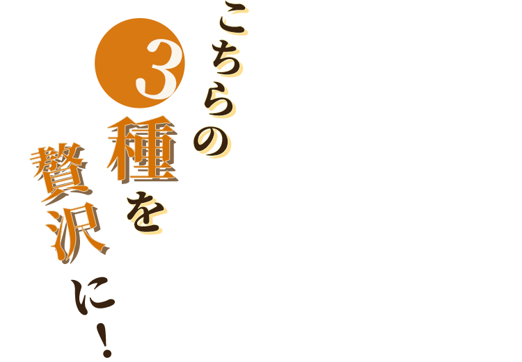 こちらの3種を贅沢に！